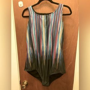 Swimsuits For All multi-colored one piece bathing suit